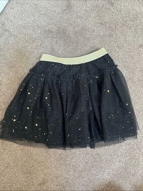Crewcuts Black Tulle Skirt with Gold Stars